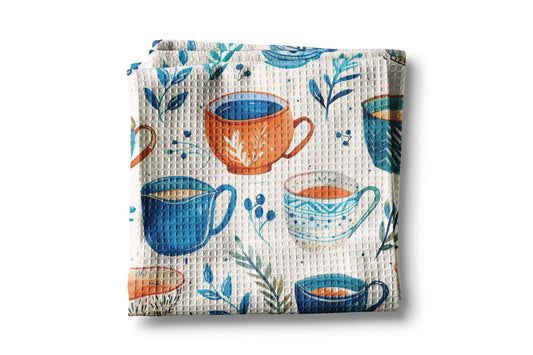 Tea Cup Room Shop Teacup Coffee Waffle Kitchen Towel