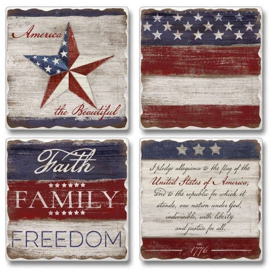 Americana Assorted Coaster 4 Pack