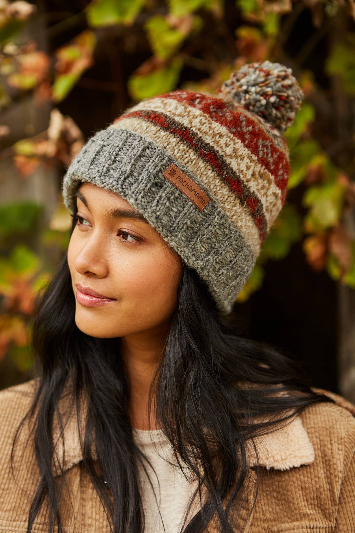 Classic Fair Isle Bobble Hat Grey Grey