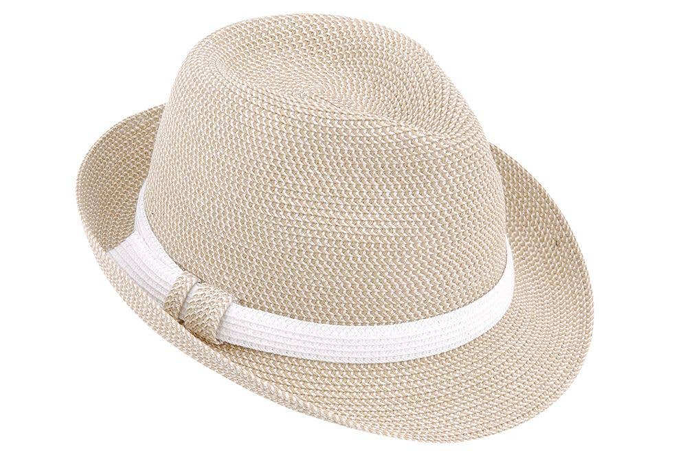 8337 Hat Spring: White Tweed