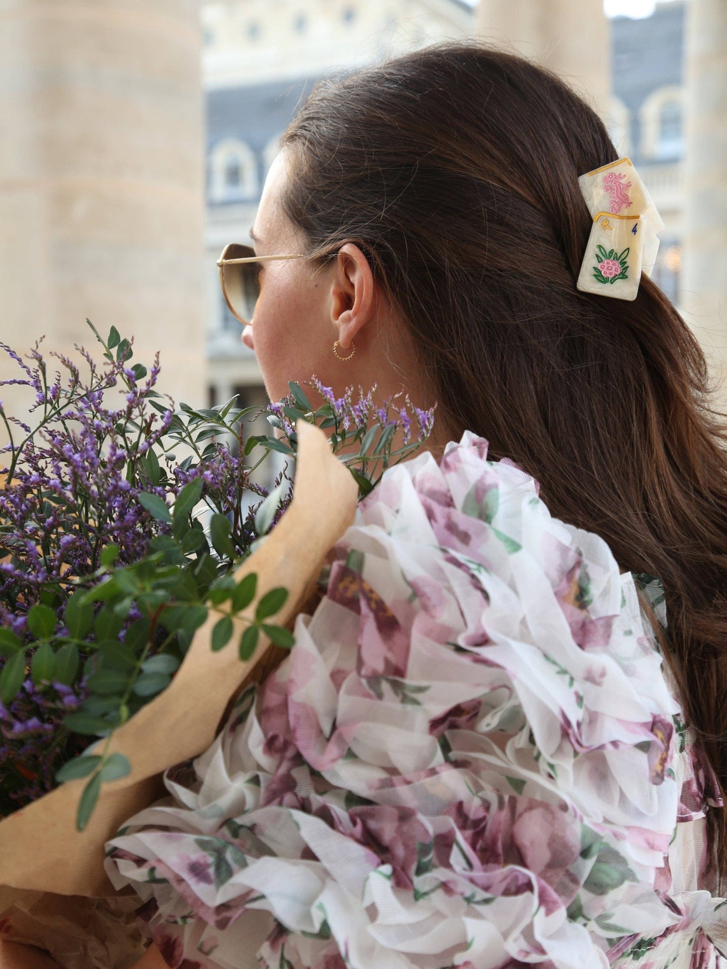 Mini Flower Mahjong Claw Hair Clip