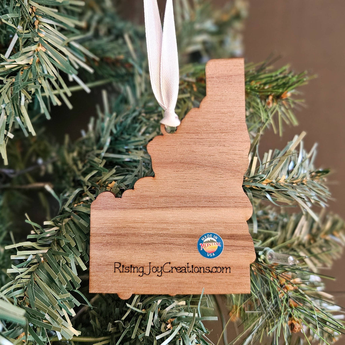 Idaho State Flower Syringa Wood Ornament