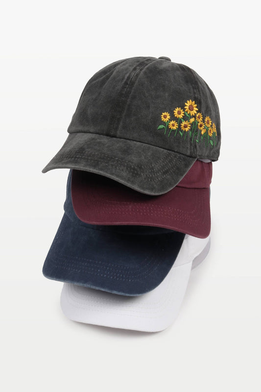 Sunflowers Baseball Cap: NAVY