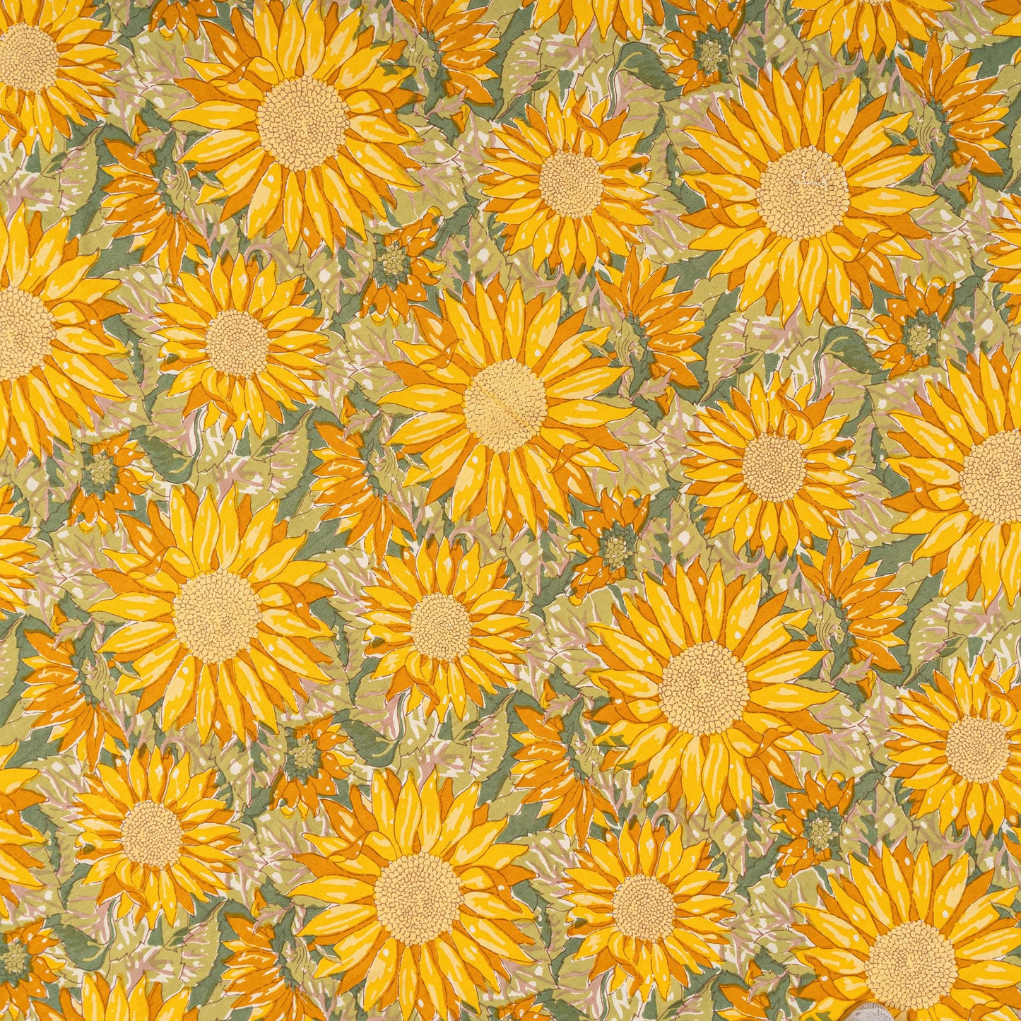 Sunflower Yellow& Green | French Tablecloths: 59" x 59"