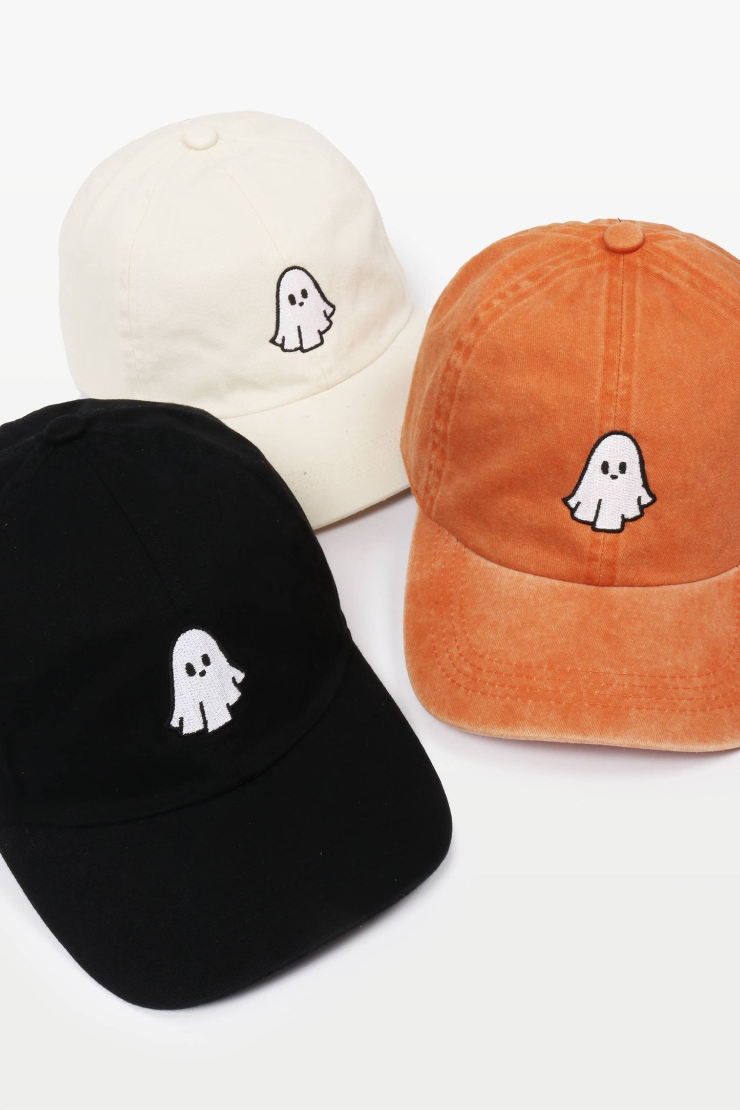Halloween Ghost Baseball Cap: Black