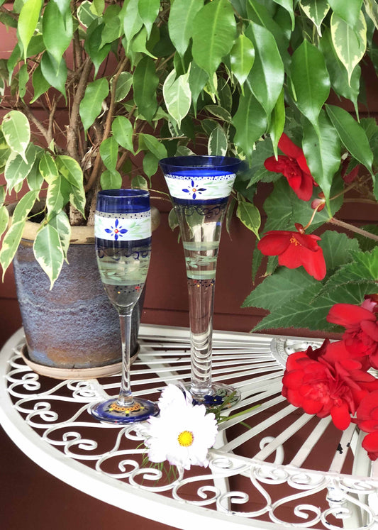 Barcelona Blue Champagne Glasses