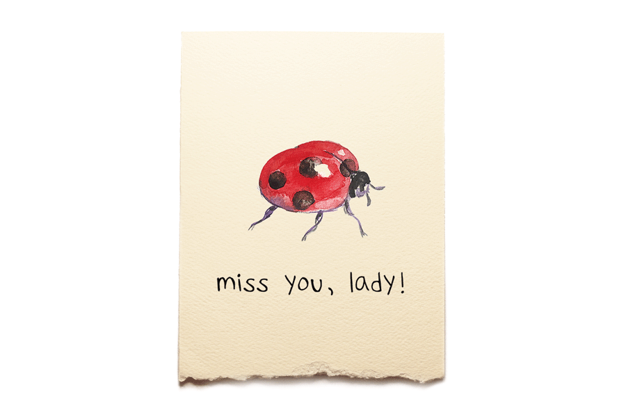 Ladybug Miss You Card