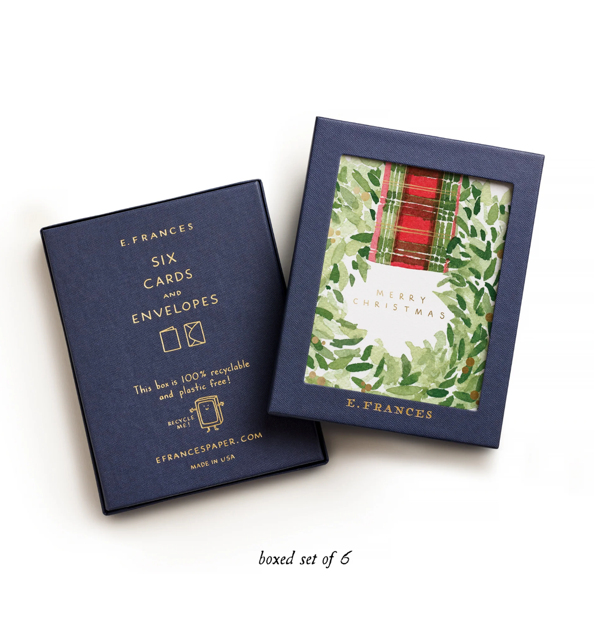 Plaid Ribbon Wreath Card Boxed Set