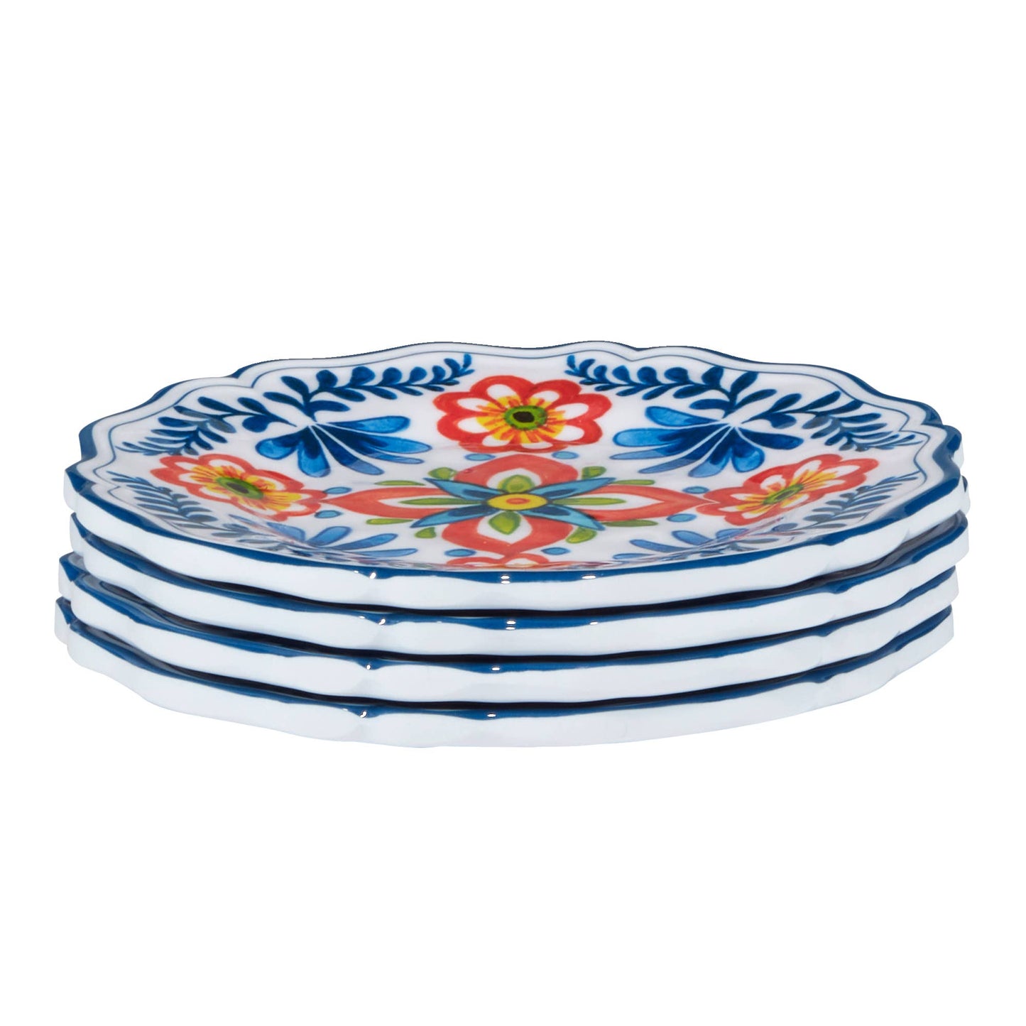 Flores Melamine Set of 4 6in Canape Plates