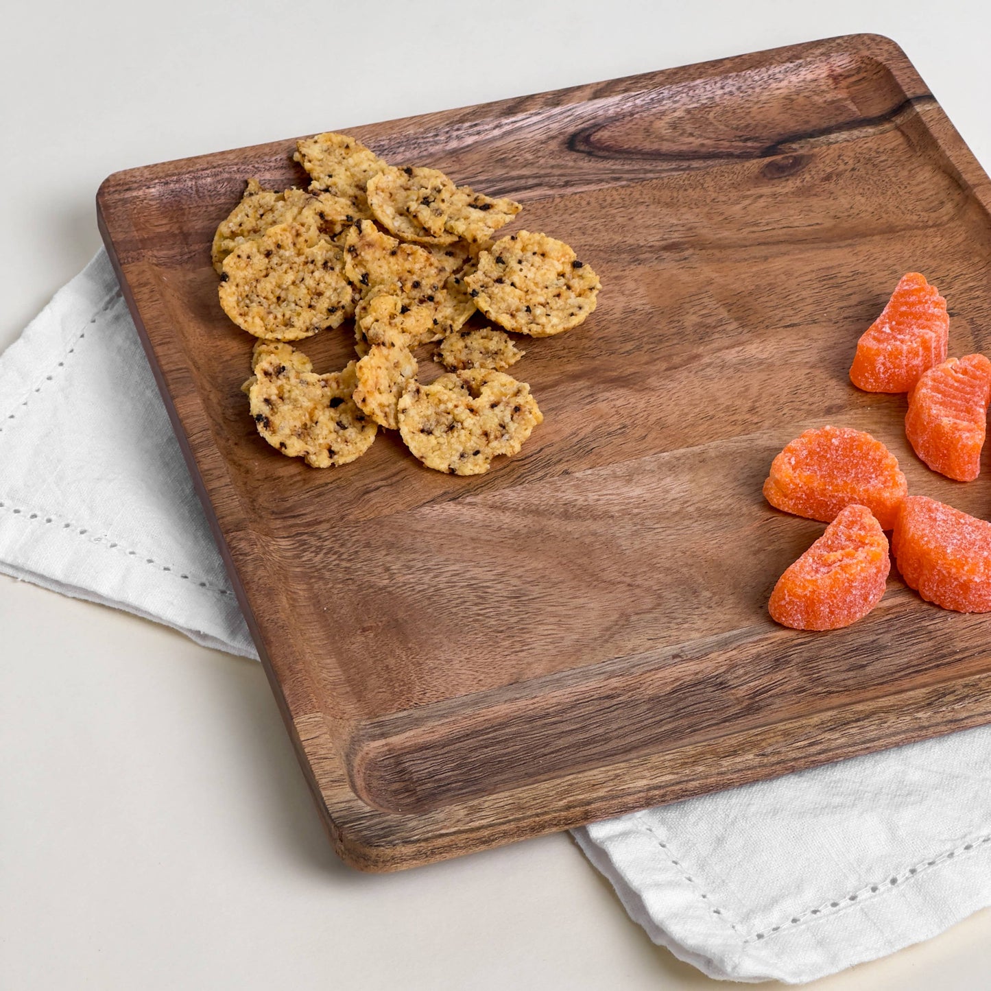 Large Natural Wood Square Tray