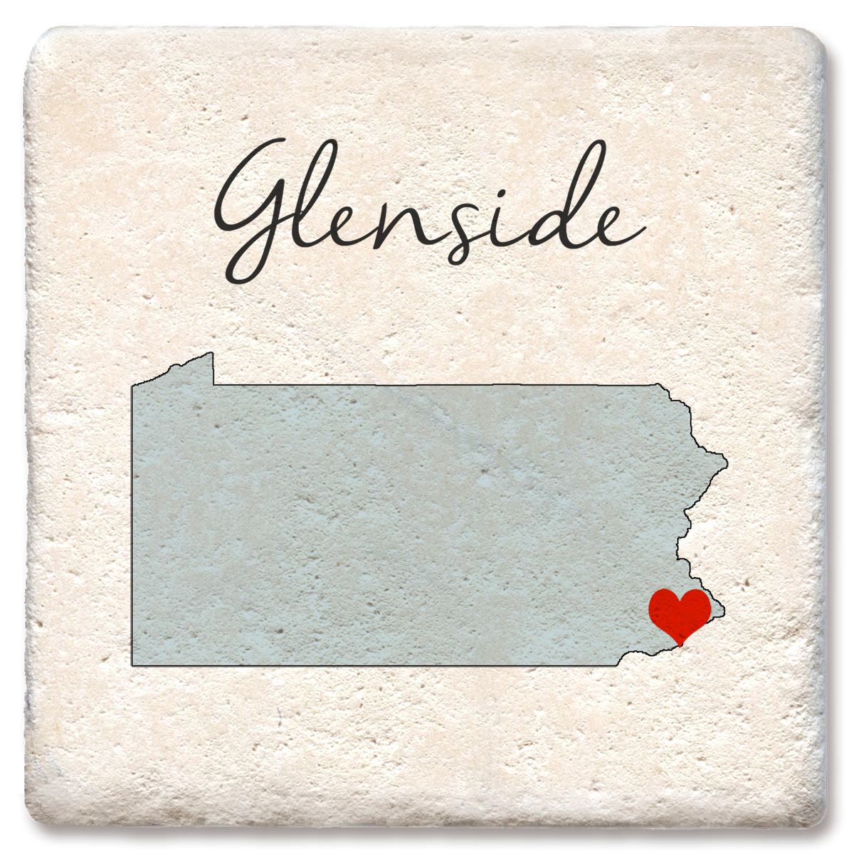 CDA Idaho Silhouette Heart Coaster