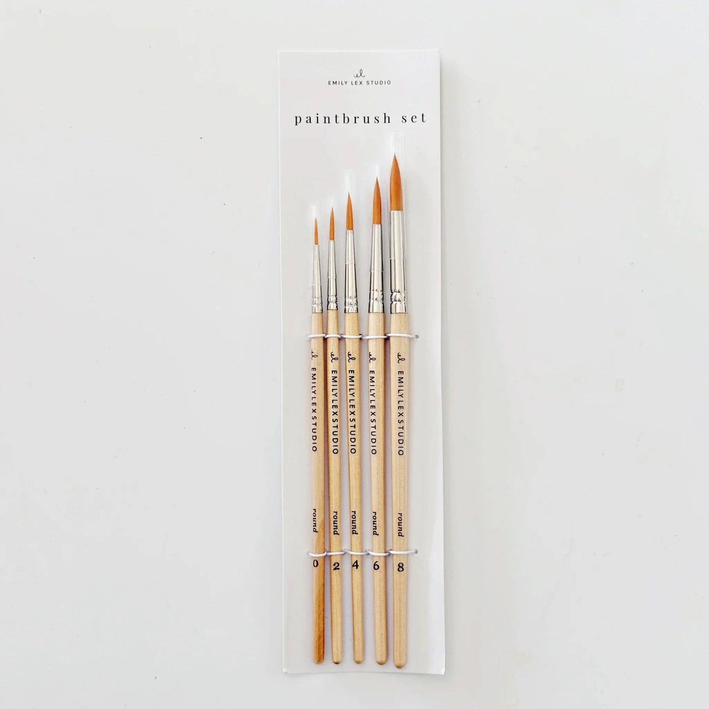Watercolor Paintbrush Set/5 Wood Brushes