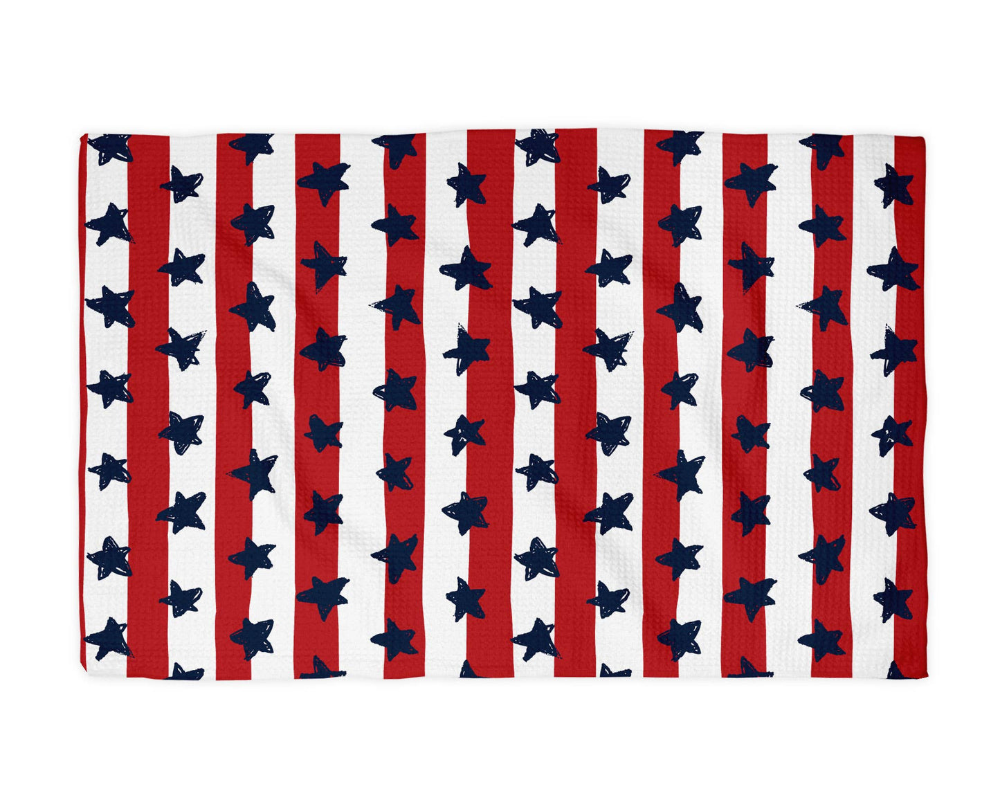 4th July Patriotic Red Stripes Stars Towel