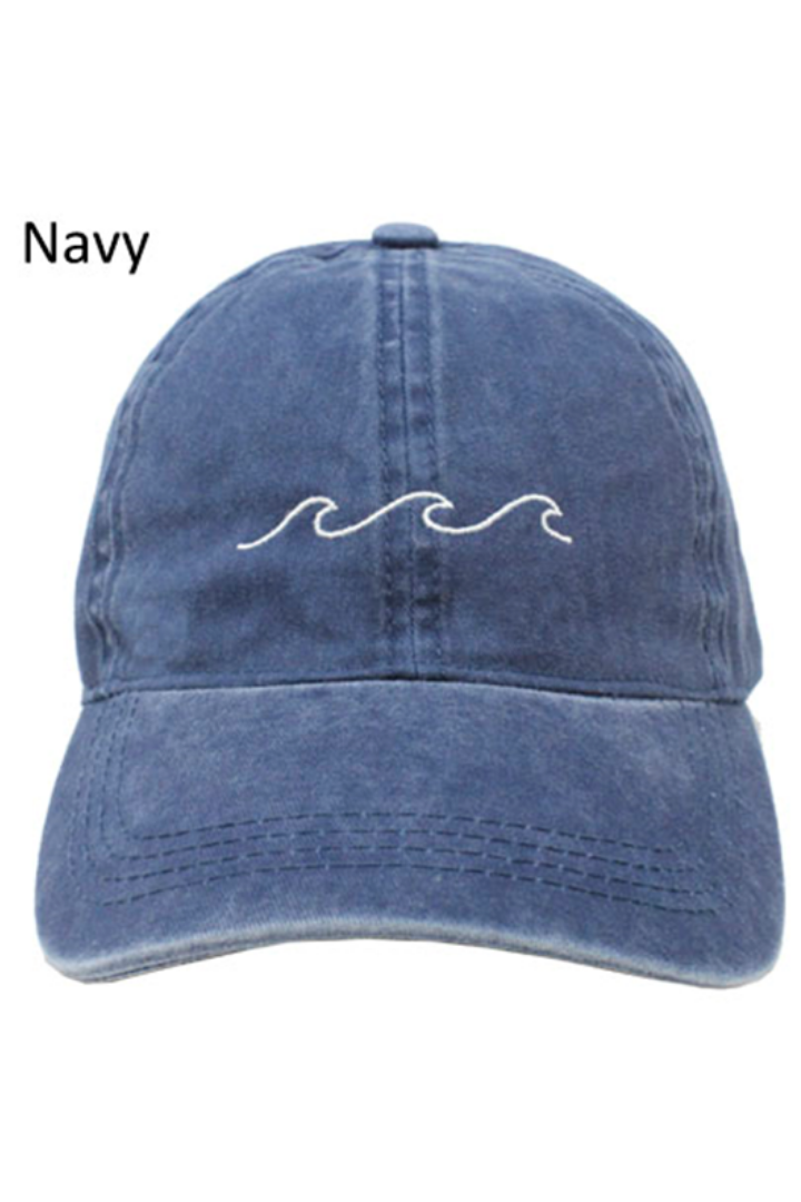 Waves Washed Baseball Cap: White