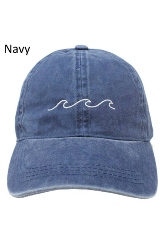 Waves Washed Baseball Cap: White