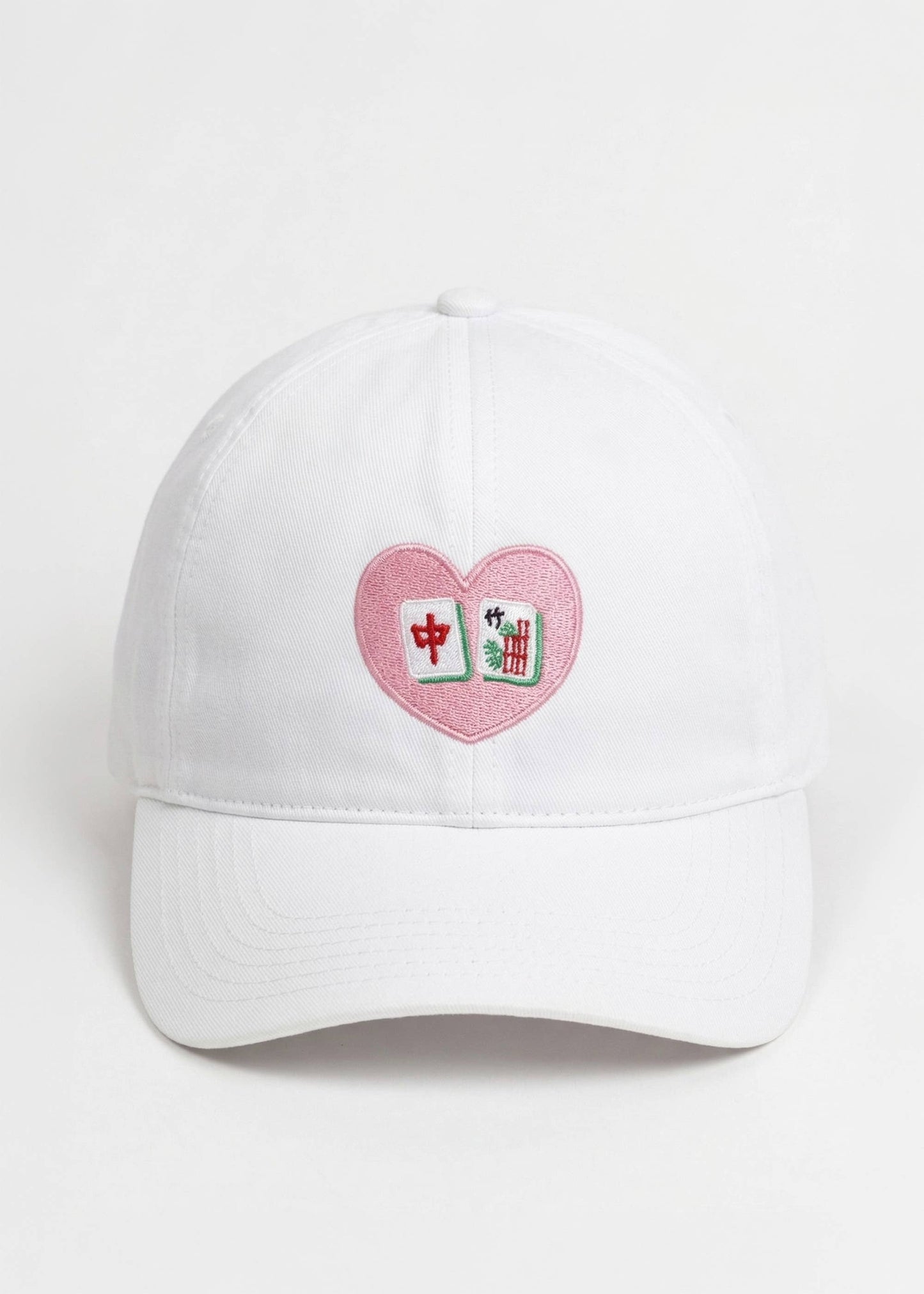 MAHJONG Heart Tiles Baseball Cap White