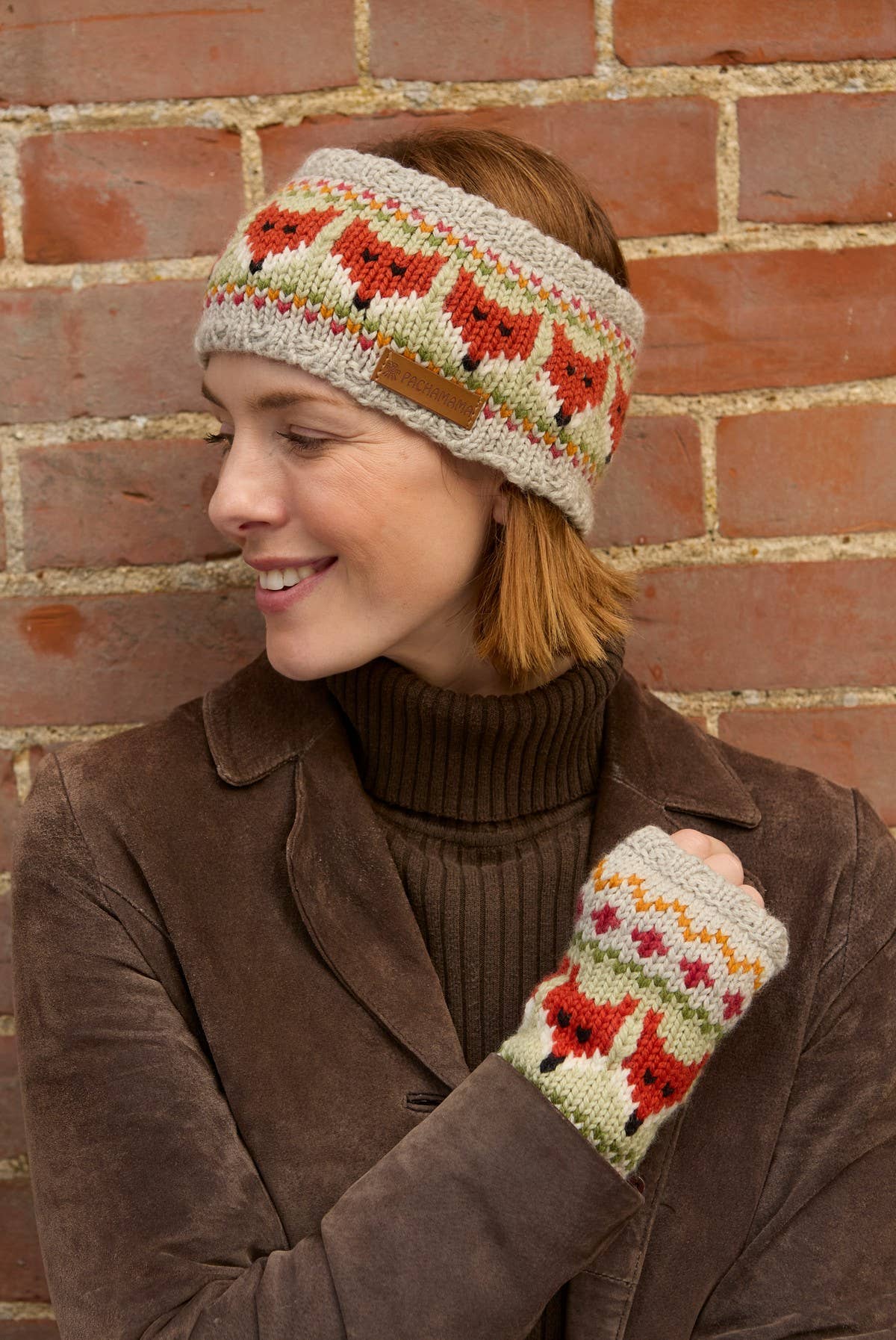 Soft Merino Fair Isle Fox Headband One Colour