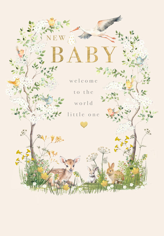 NEW BABY FOREST GREETING CARD