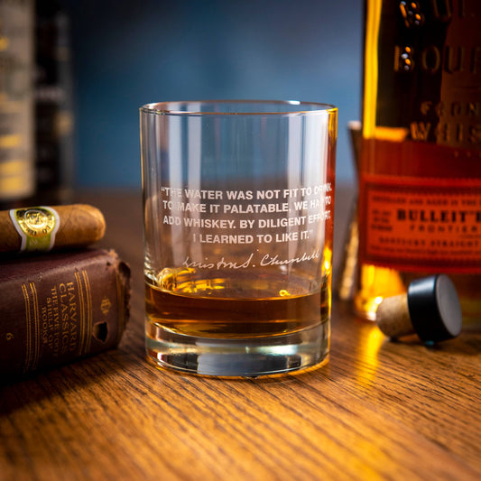 Winston Churchill Quote Glass (Fit to Drink)