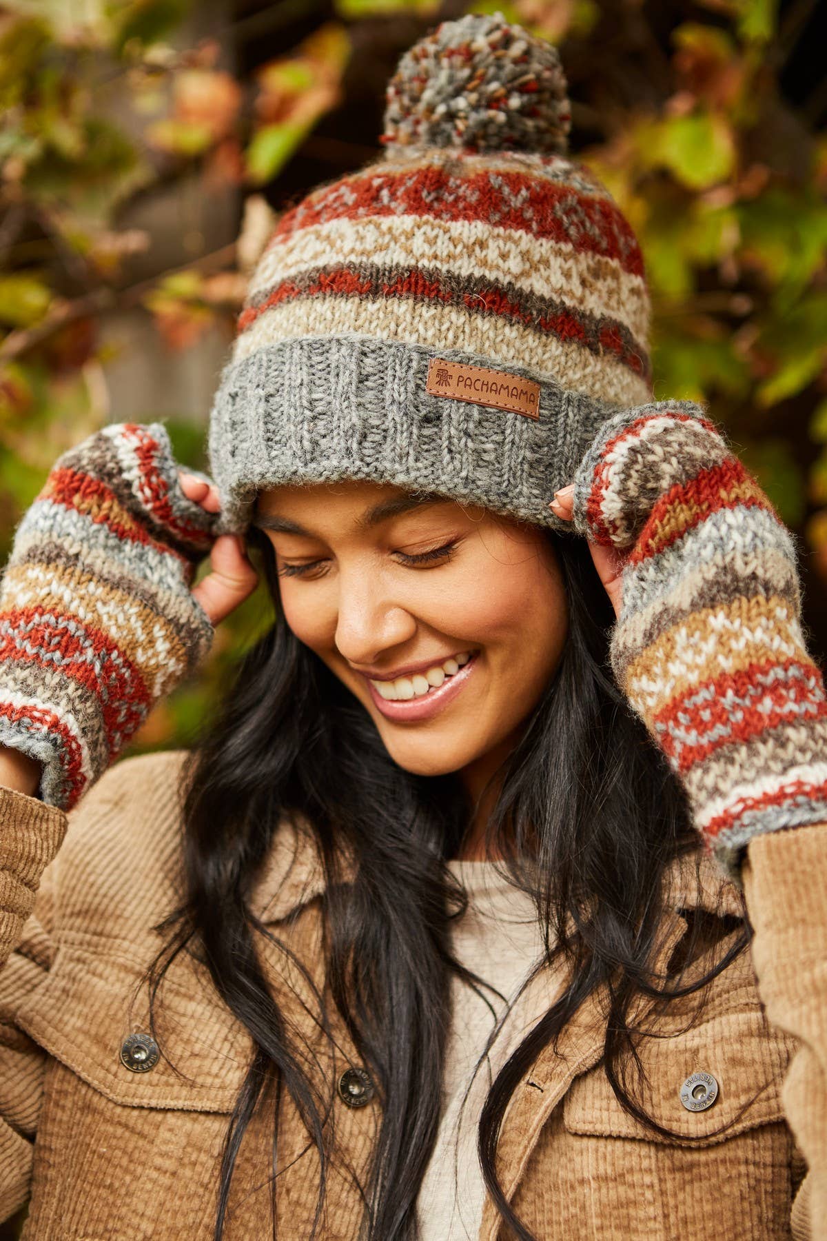 Classic Fair Isle Bobble Hat Grey Grey