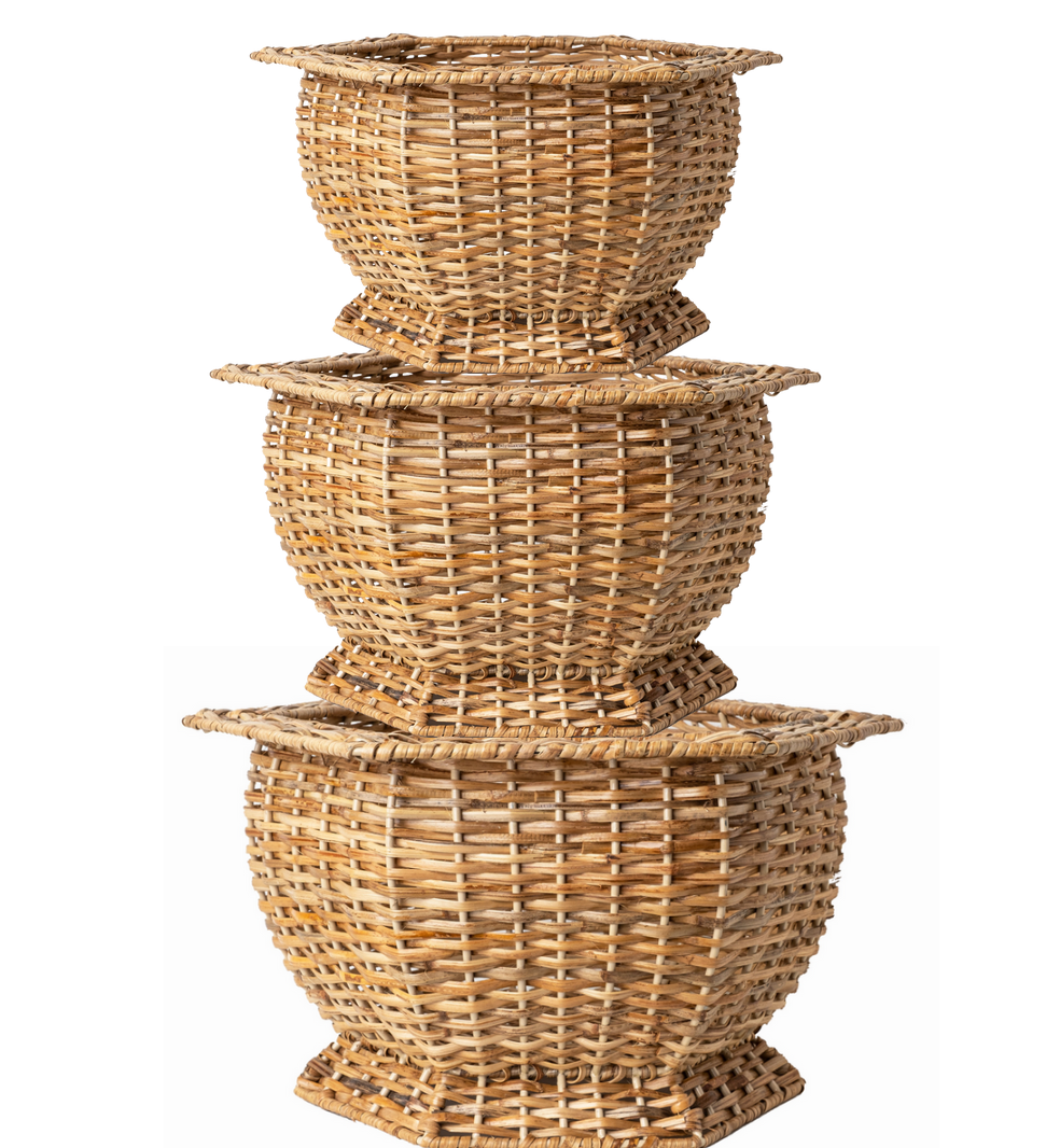 Hexagon Wicker Planter - Medium