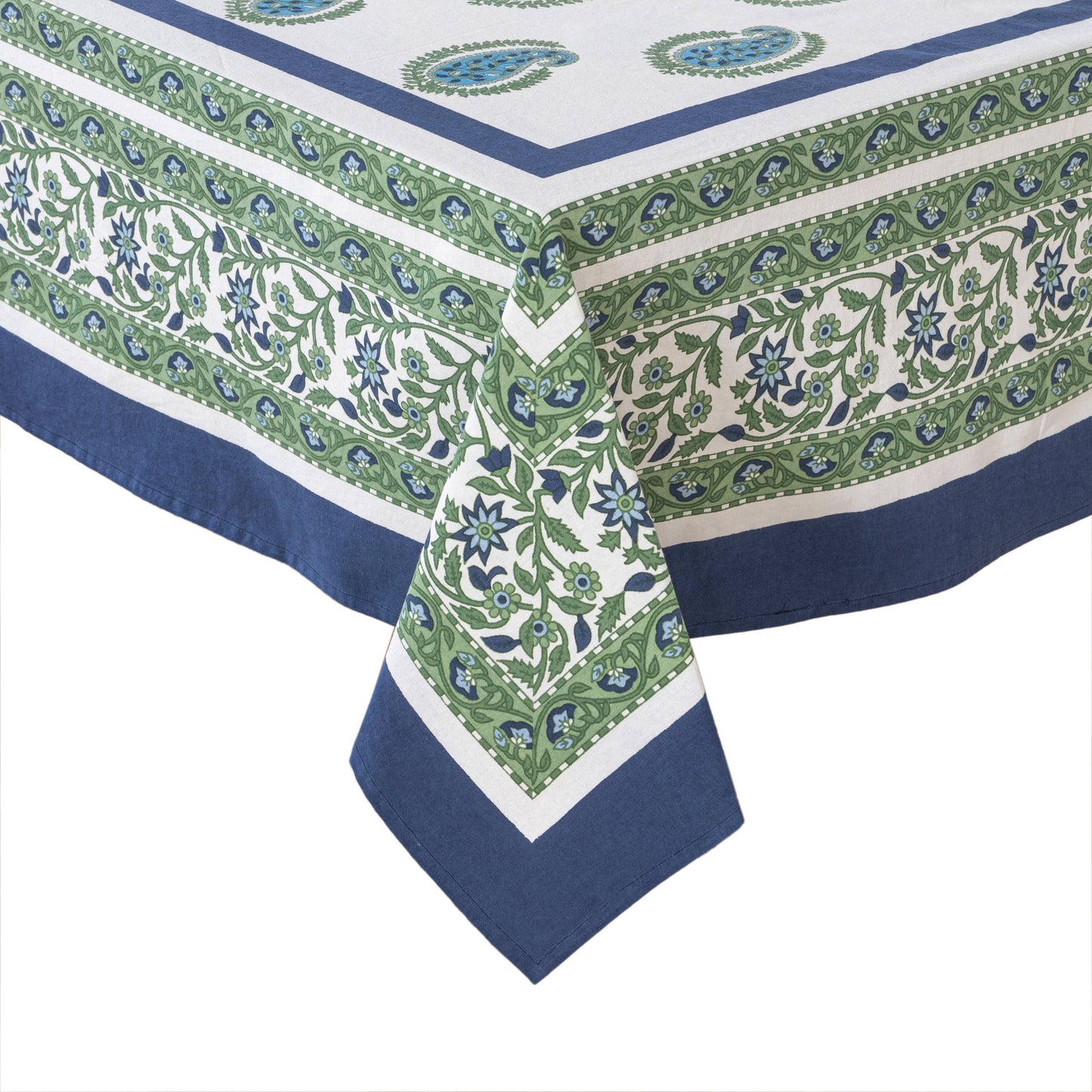 Cassis Blue & Green Tablecloth: 59" x 59"