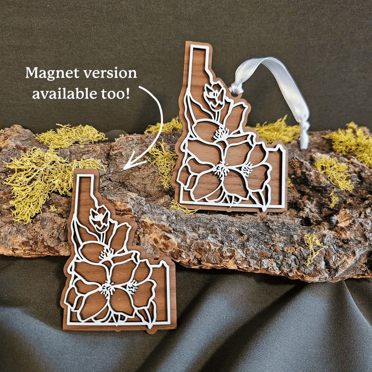 Idaho State Flower Syringa Wood Ornament