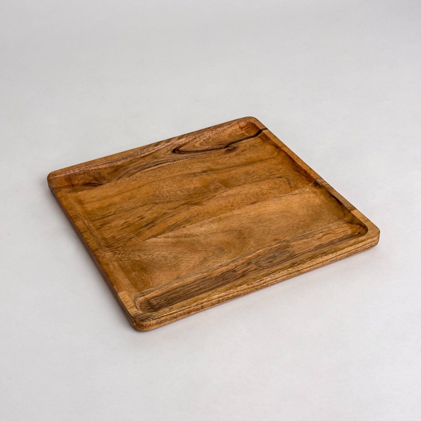Large Natural Wood Square Tray