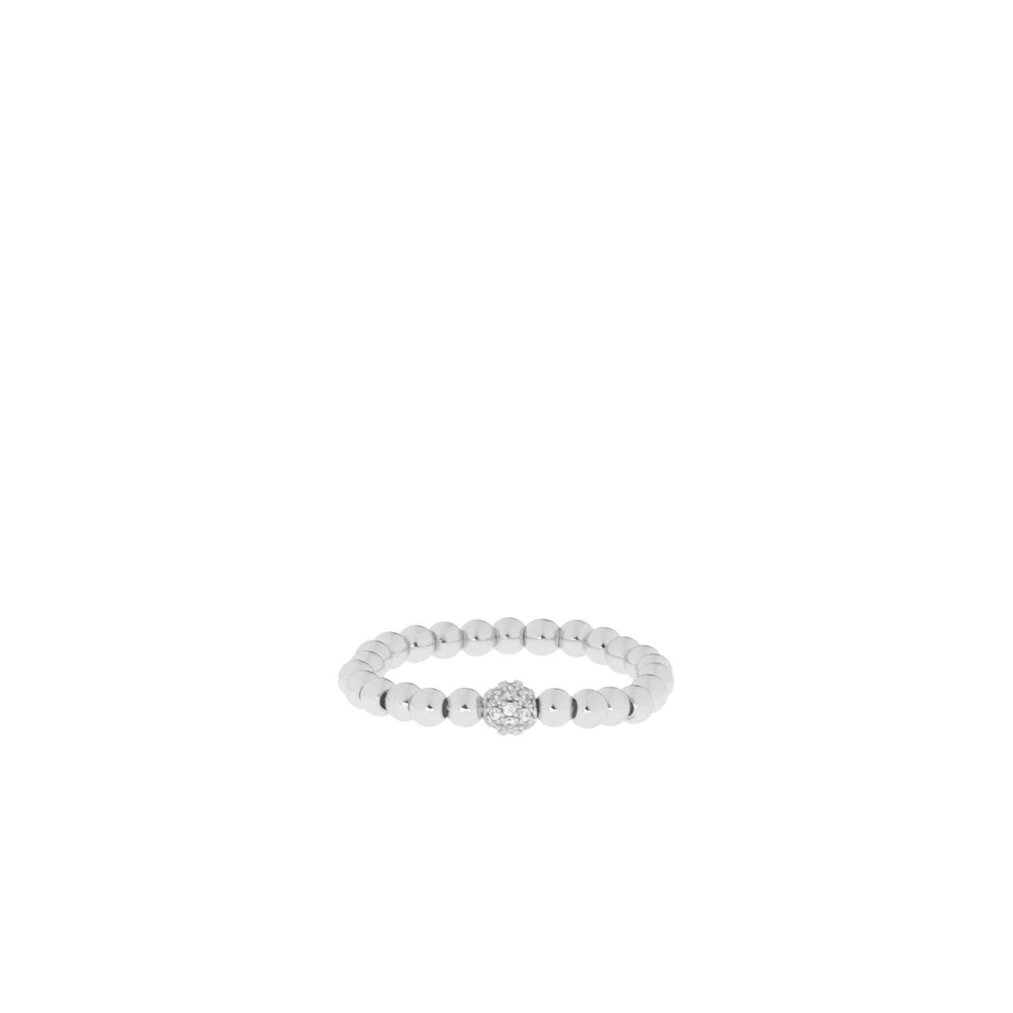 Single Pave Stretch Ring: Silver