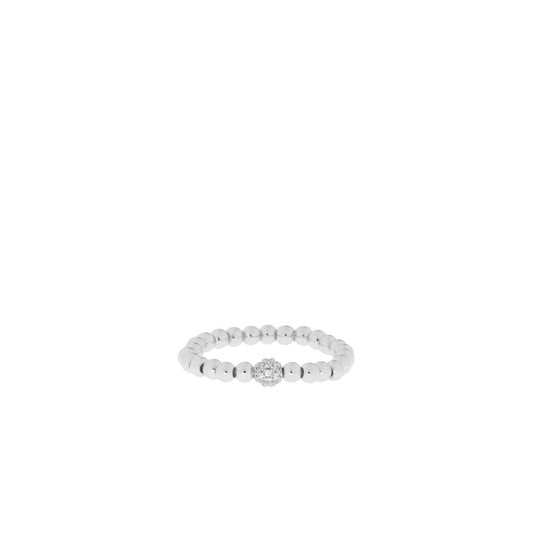 Single Pave Stretch Ring: Silver