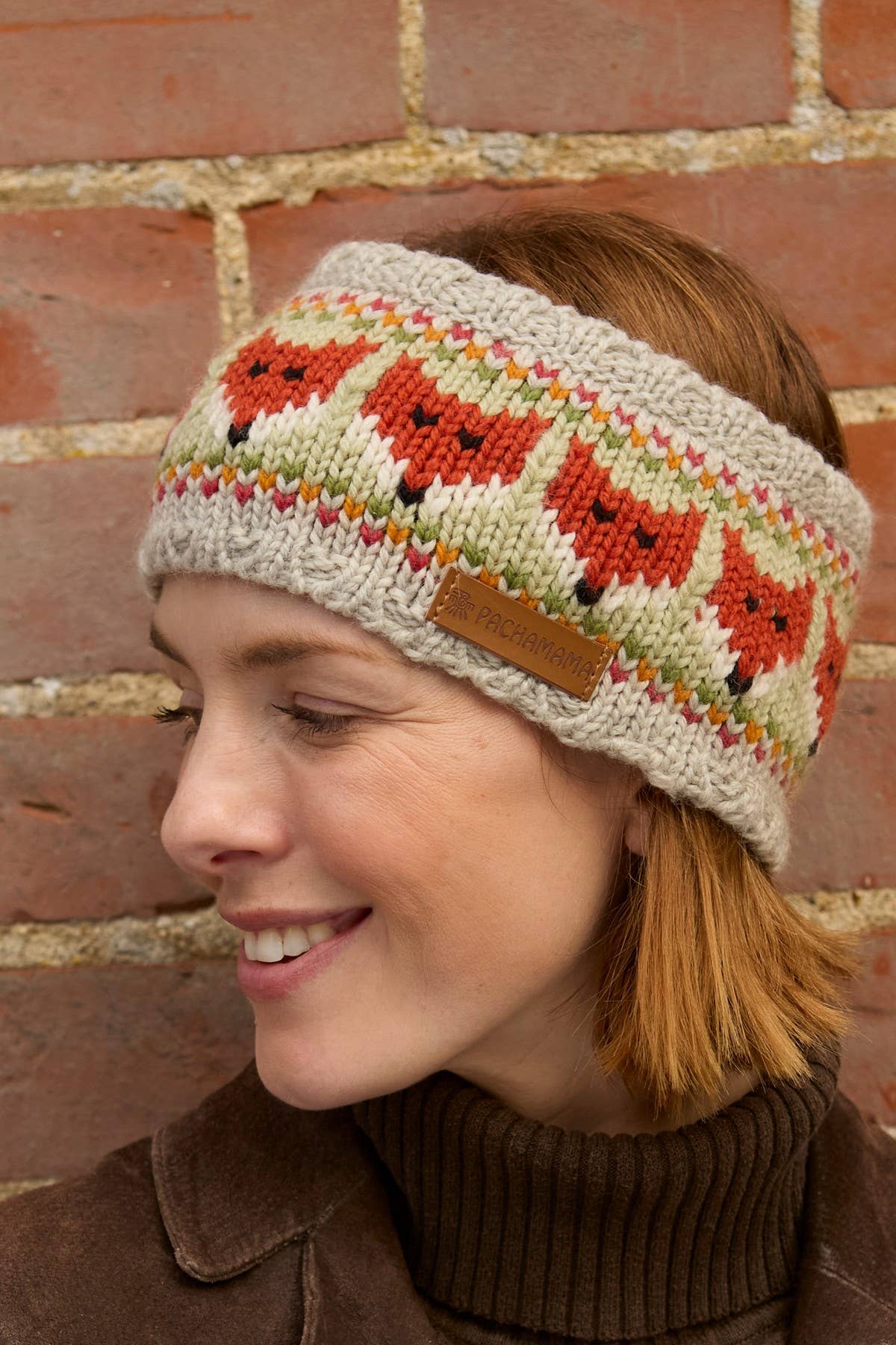 Soft Merino Fair Isle Fox Headband One Colour