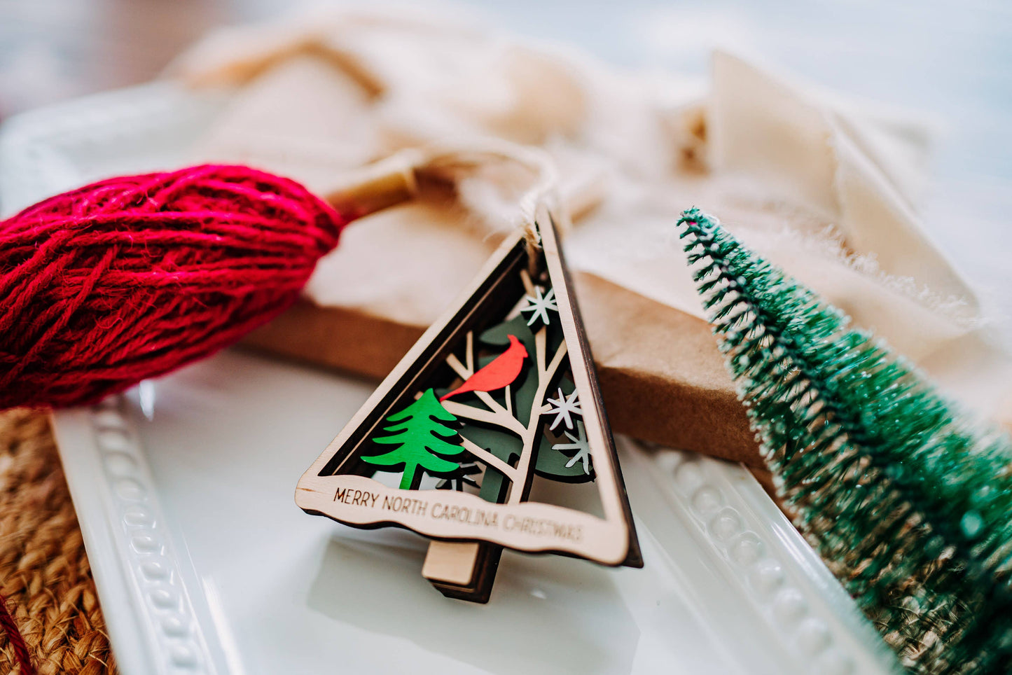 Wood Layered Cardinal Ornament - Dalton Elementary