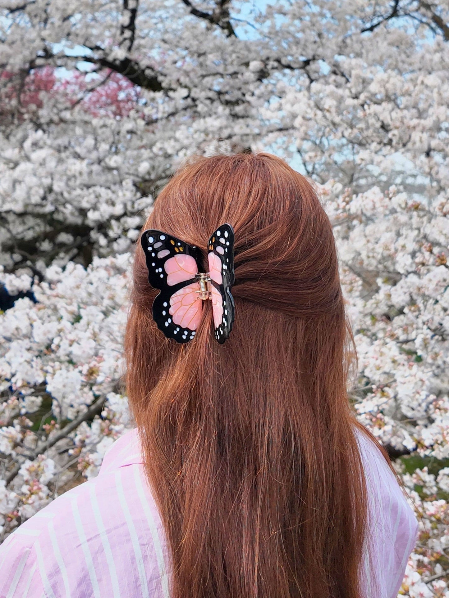 Monarch Butterfly Claw Hair Clip: Orange