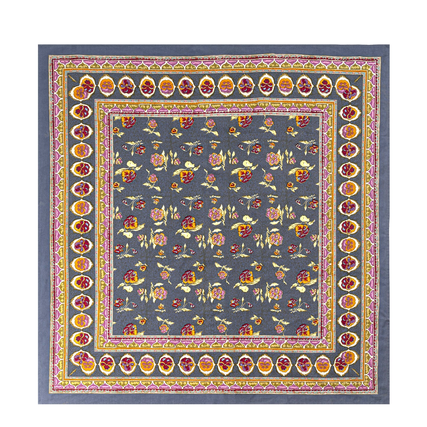 Pansy Red & Grey: Tablecloths 71" x 106"