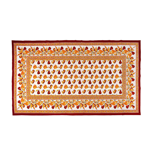 Orchard Pear Burgundy Tablecloth 59" x 86"