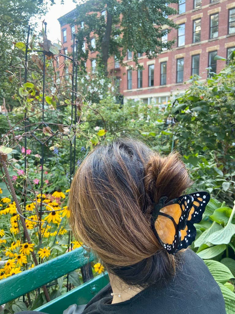 Monarch Butterfly Claw Hair Clip: Orange