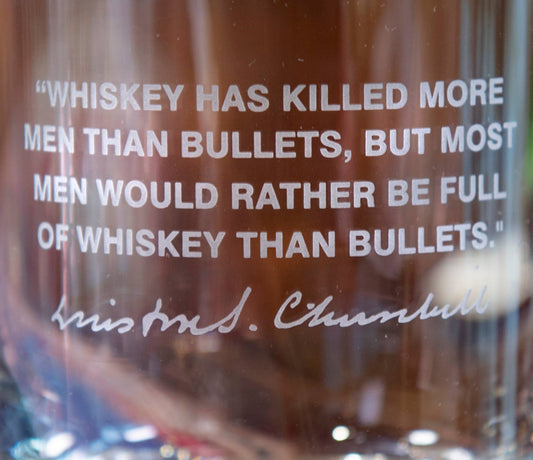 Winston Churchill Quote Glass