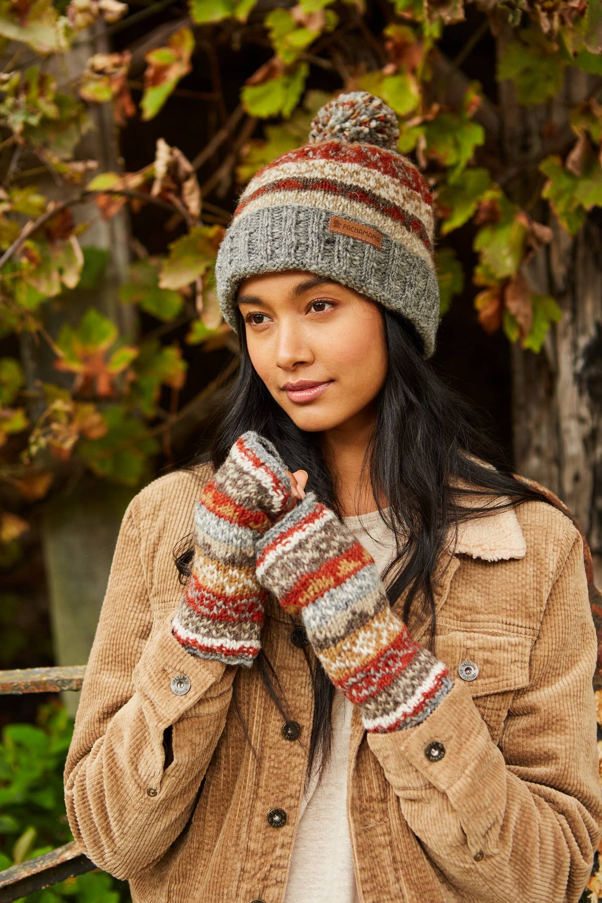 Classic Fair Isle Bobble Hat Grey Grey