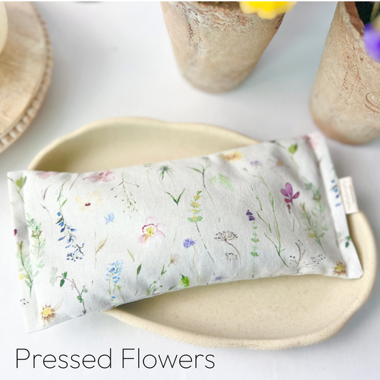 Eye Pillow - Migraine Mask: Pressed Flowers / Unscented : Flax Only