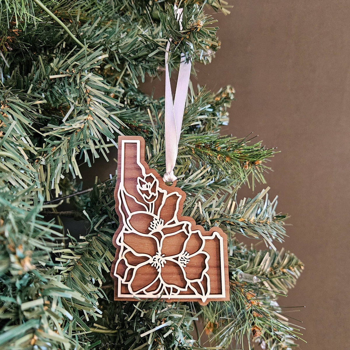 Idaho State Flower Syringa Wood Ornament