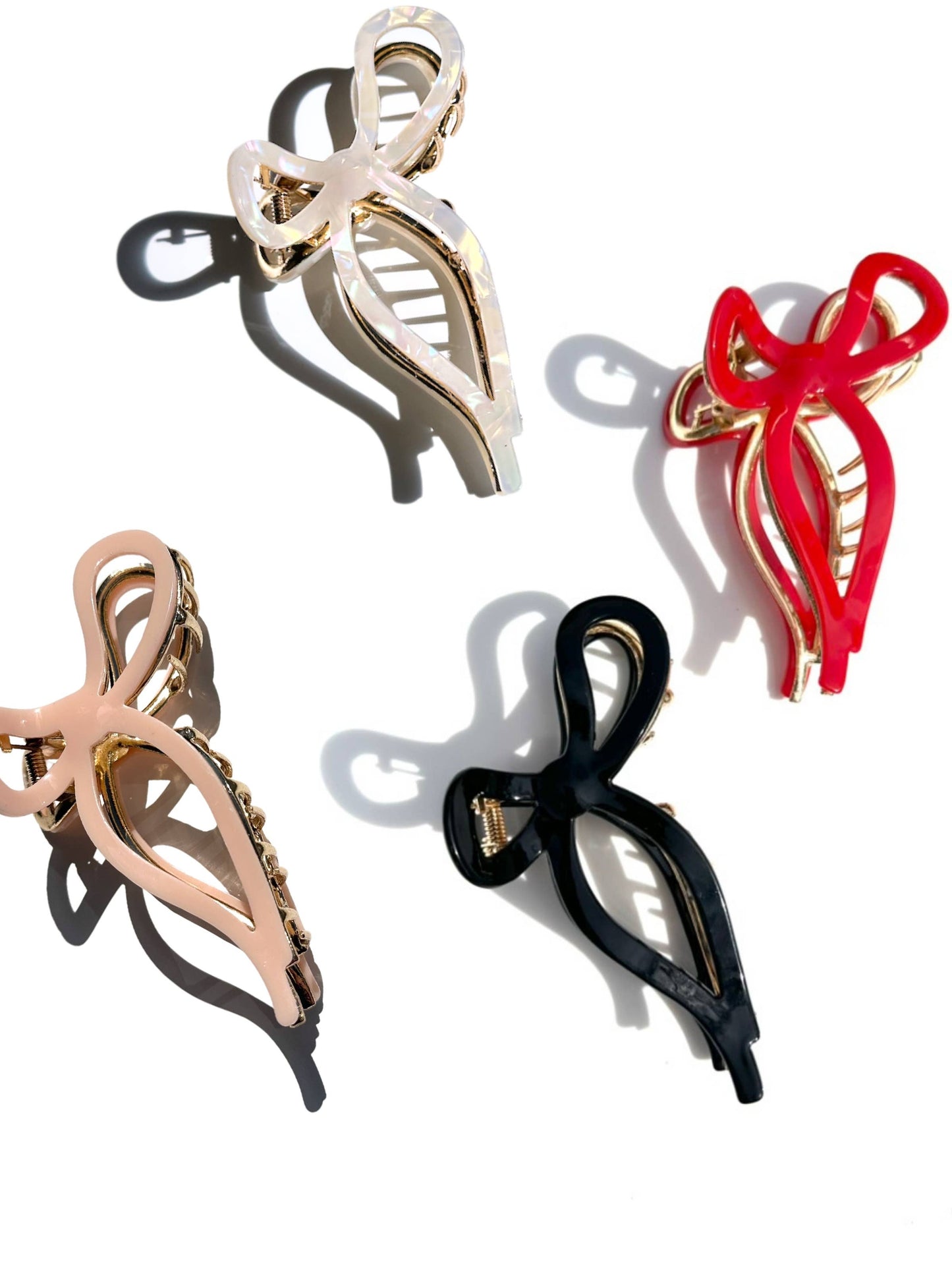 Ballet Bow Acetate Claw Clip: Pale Pink