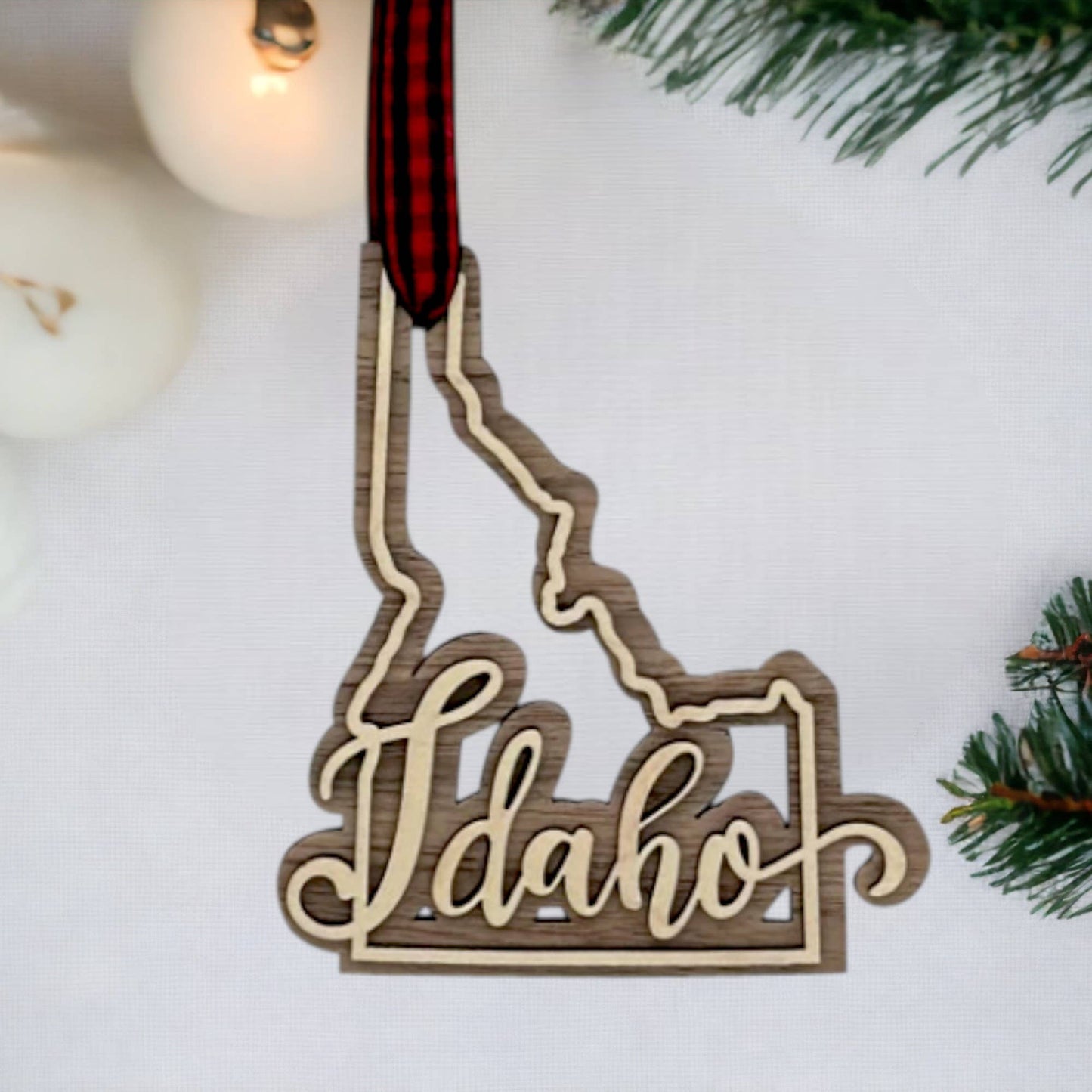 Idaho Double Layer Christmas Holiday Ornament