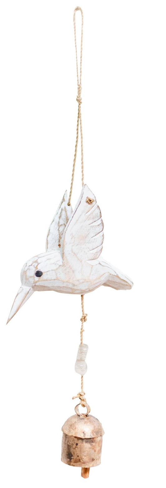 A Hummingbird/Wood/Beads & Bell