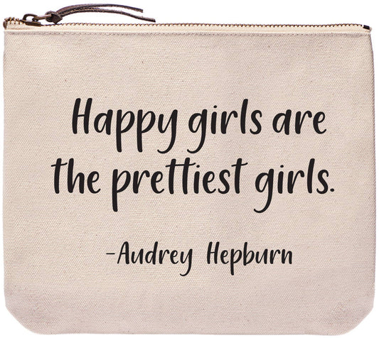 Happy Girls Are The Prettiest Girls Audrey Hepburn Zippered Bags