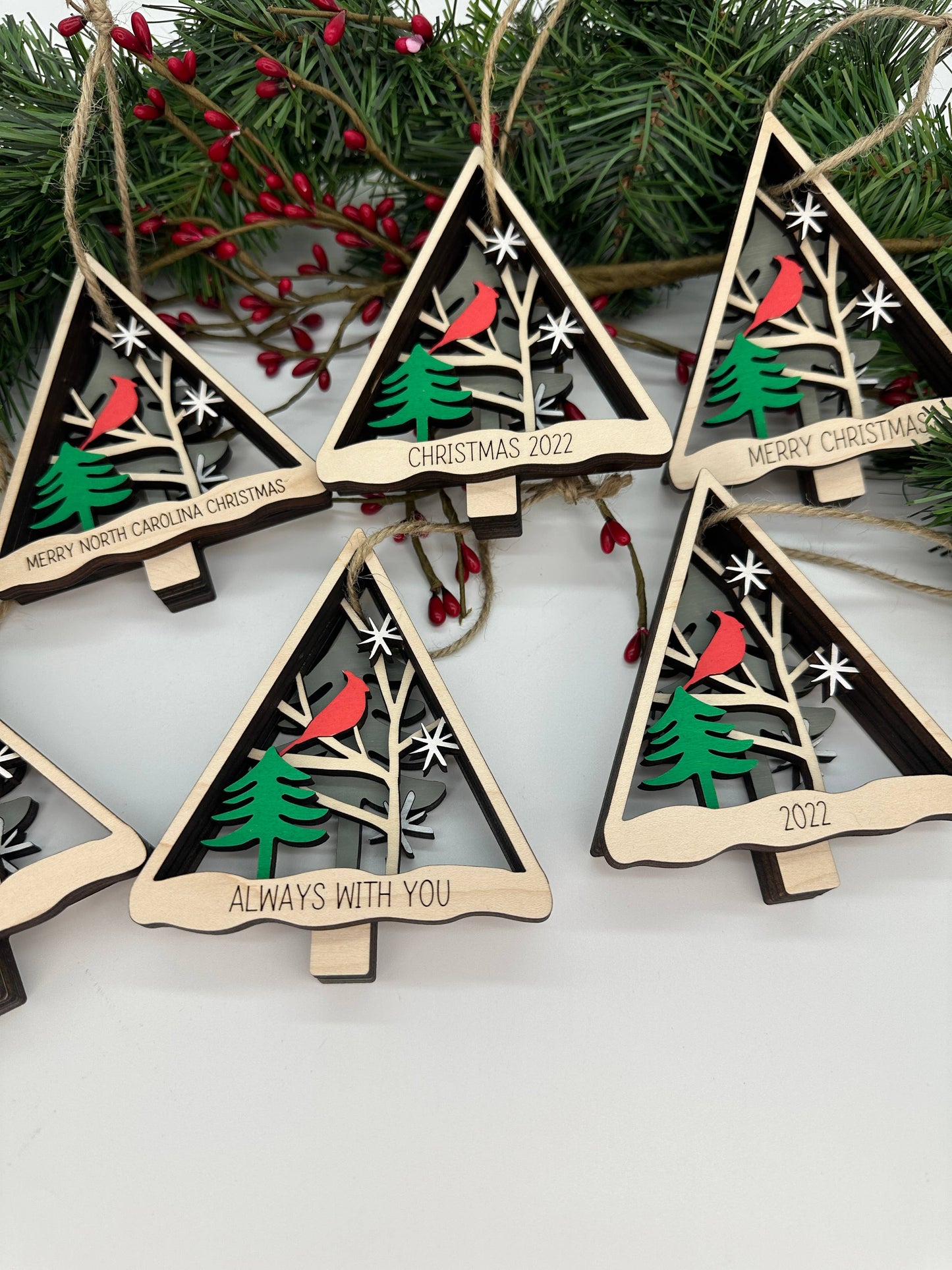 Wood Layered Cardinal Ornament - Dalton Elementary