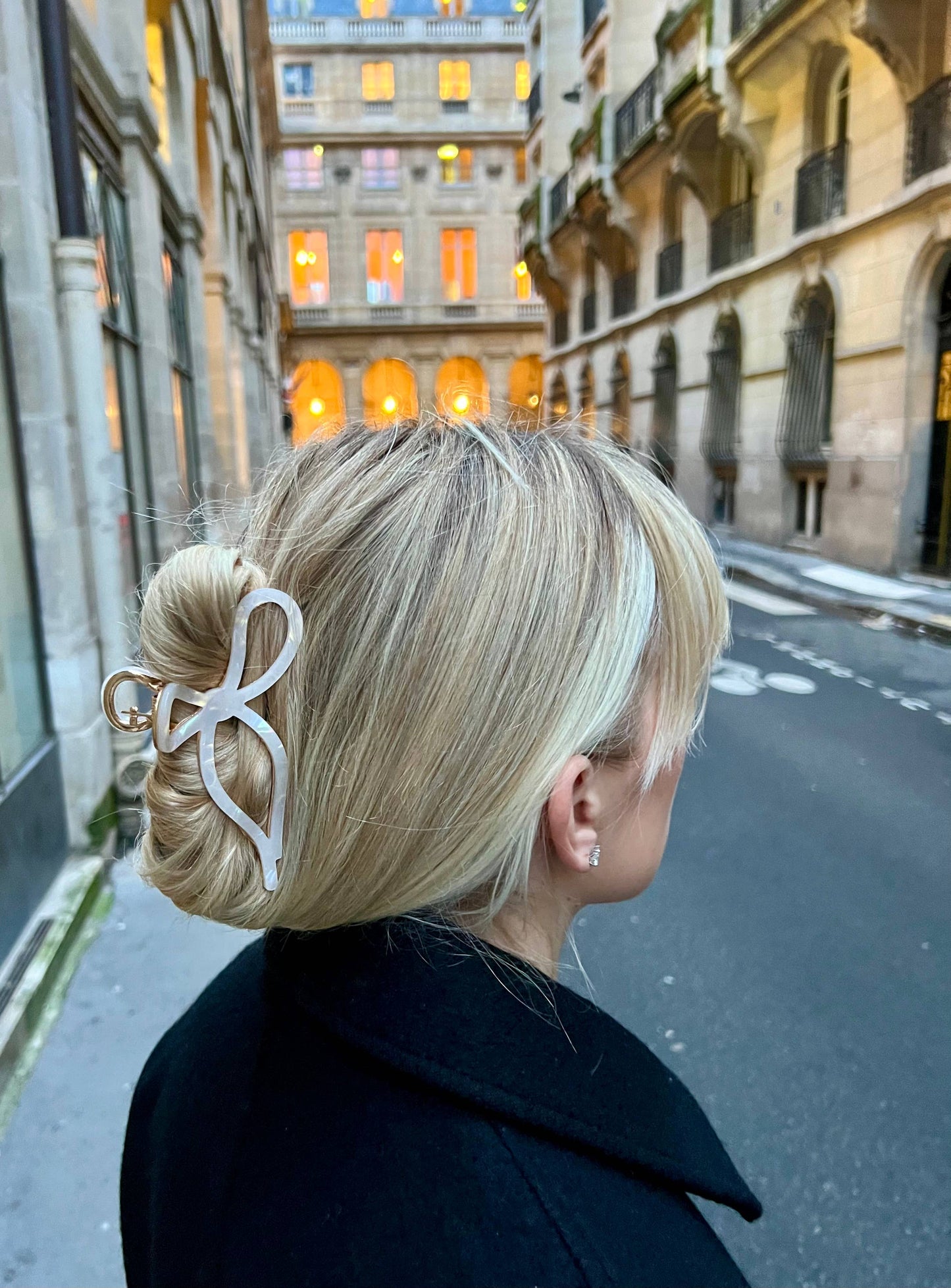 Ballet Bow Acetate Claw Clip: Pale Pink