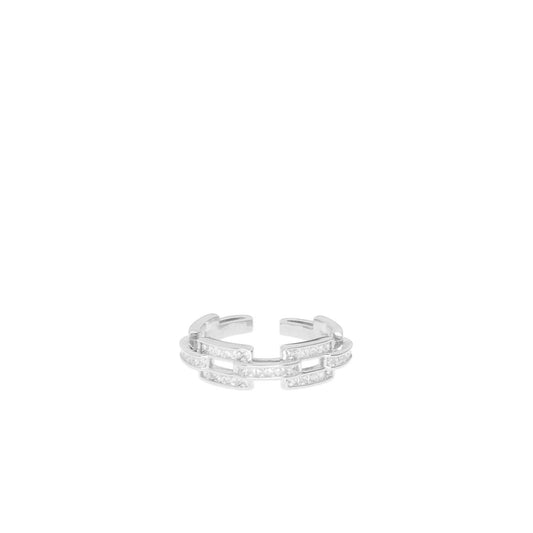 Pave Link Adjustable Ring: Yellow Gold