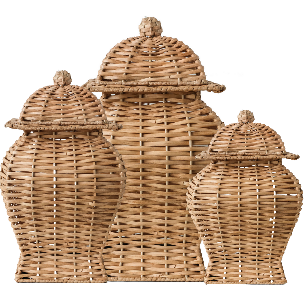 Square Wicker Jar: Small
