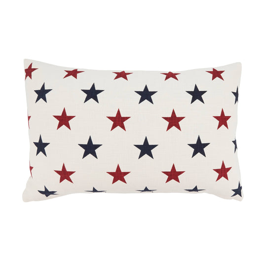 Americana Stars Throw Pillow: Red/White/Blue / Poly Filled / 13"x20"