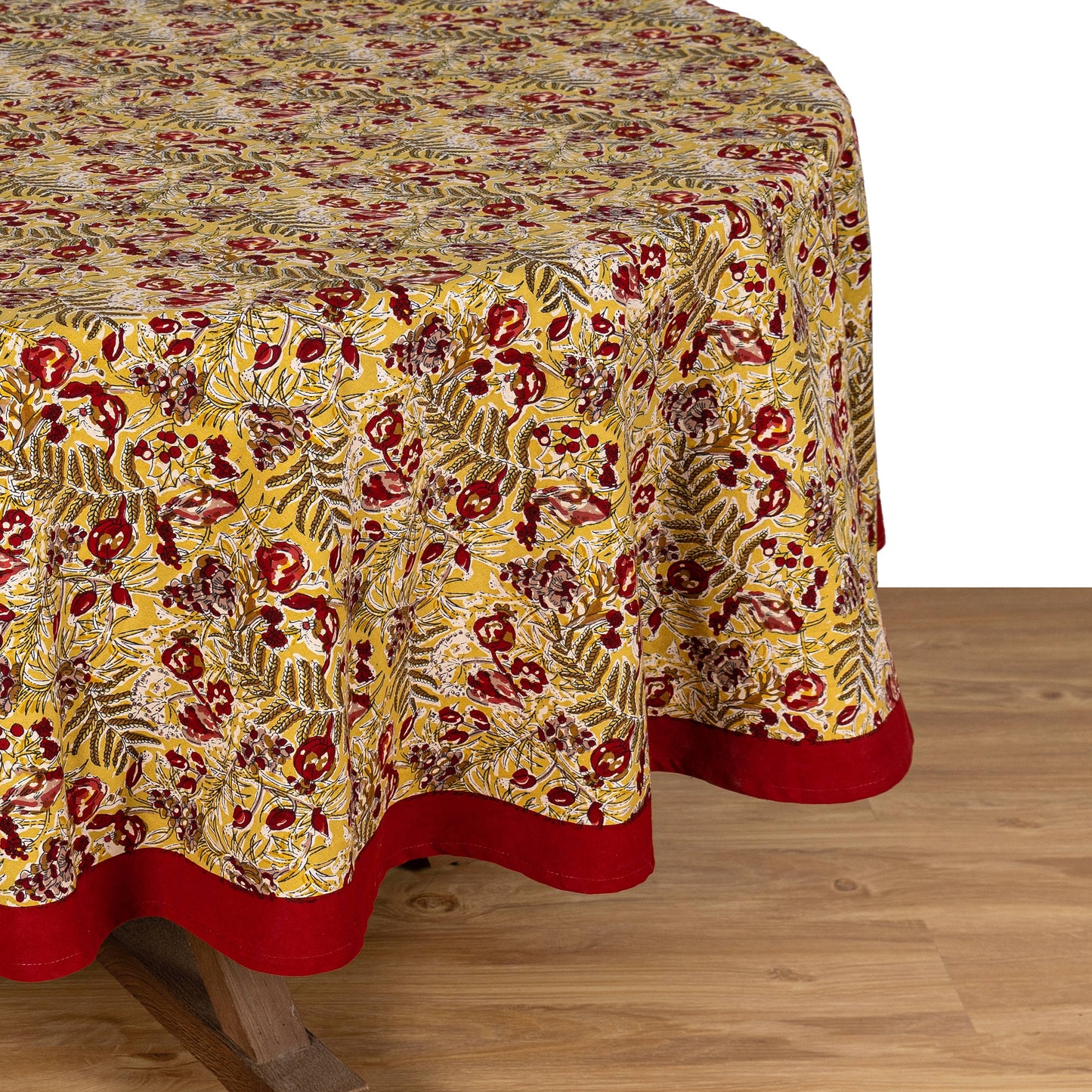 Winter Garden Red & Green | French Tablecloths: 59" x 59"